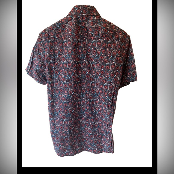 Michael Kors MK Men’s Slim Fit Short Sleeve Collared Button Down Dress Shirt Sm - Picture 2 of 4